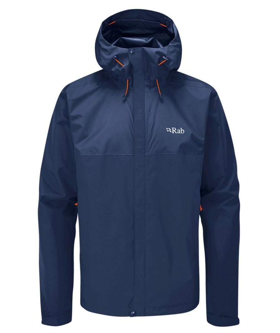 Clothing Rab Waterproof Jackets | Rab Mens Downpour Eco Jacket - Deep Ink Blue