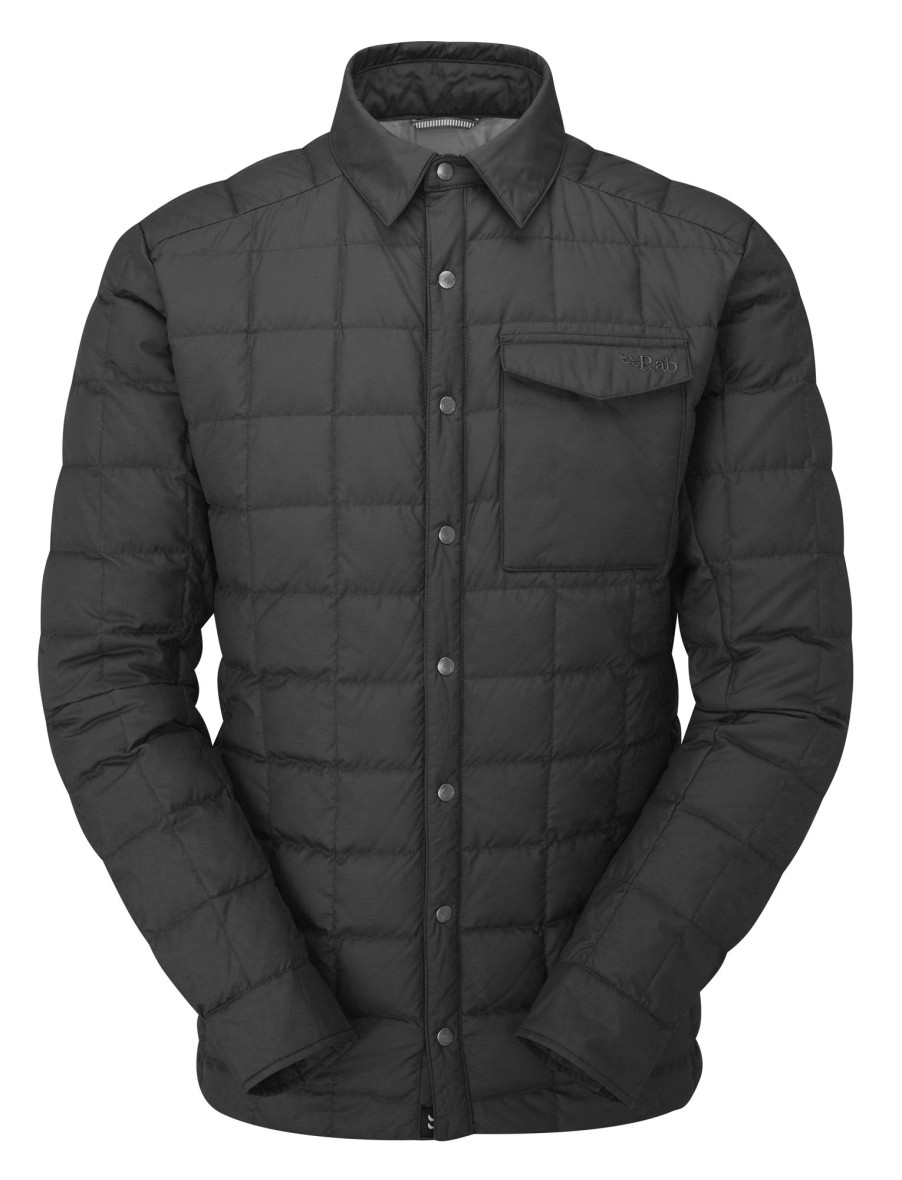 Clothing Rab Insulated Jackets | Rab Mens Downtime Shirt Black