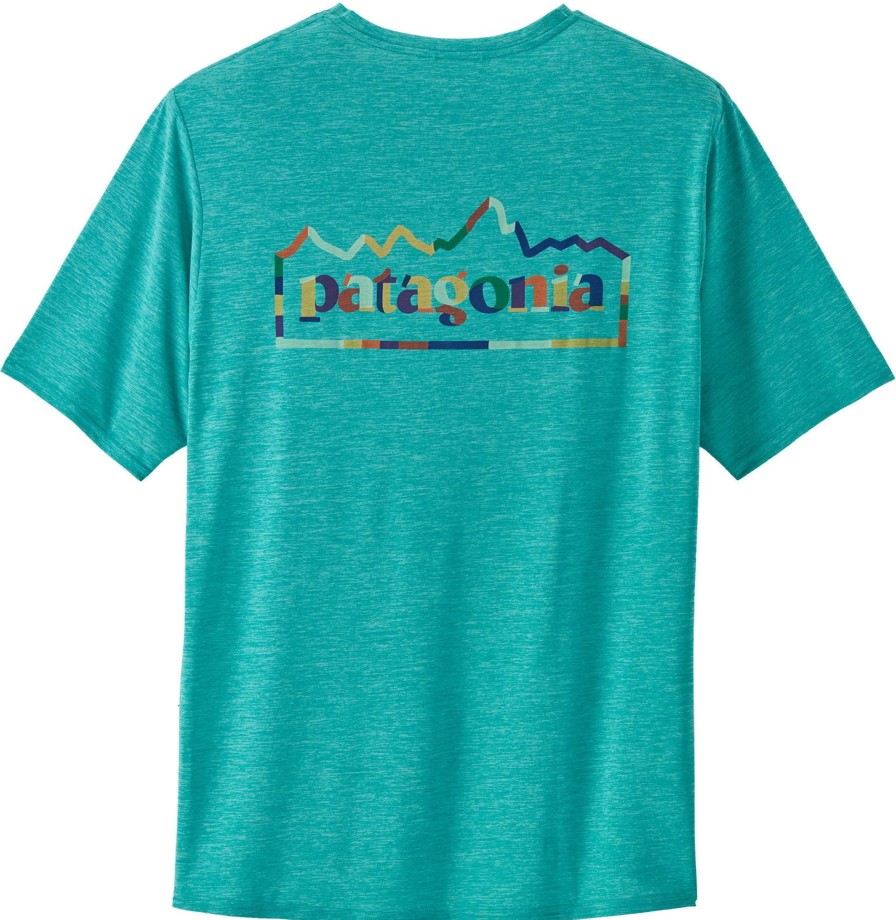 Clothing Patagonia T Shirts & Base Layers | Patagonia Mens Cap Cool Daily Graphic Shirt - Unity Fitz-Subtidal X-Dye Blue