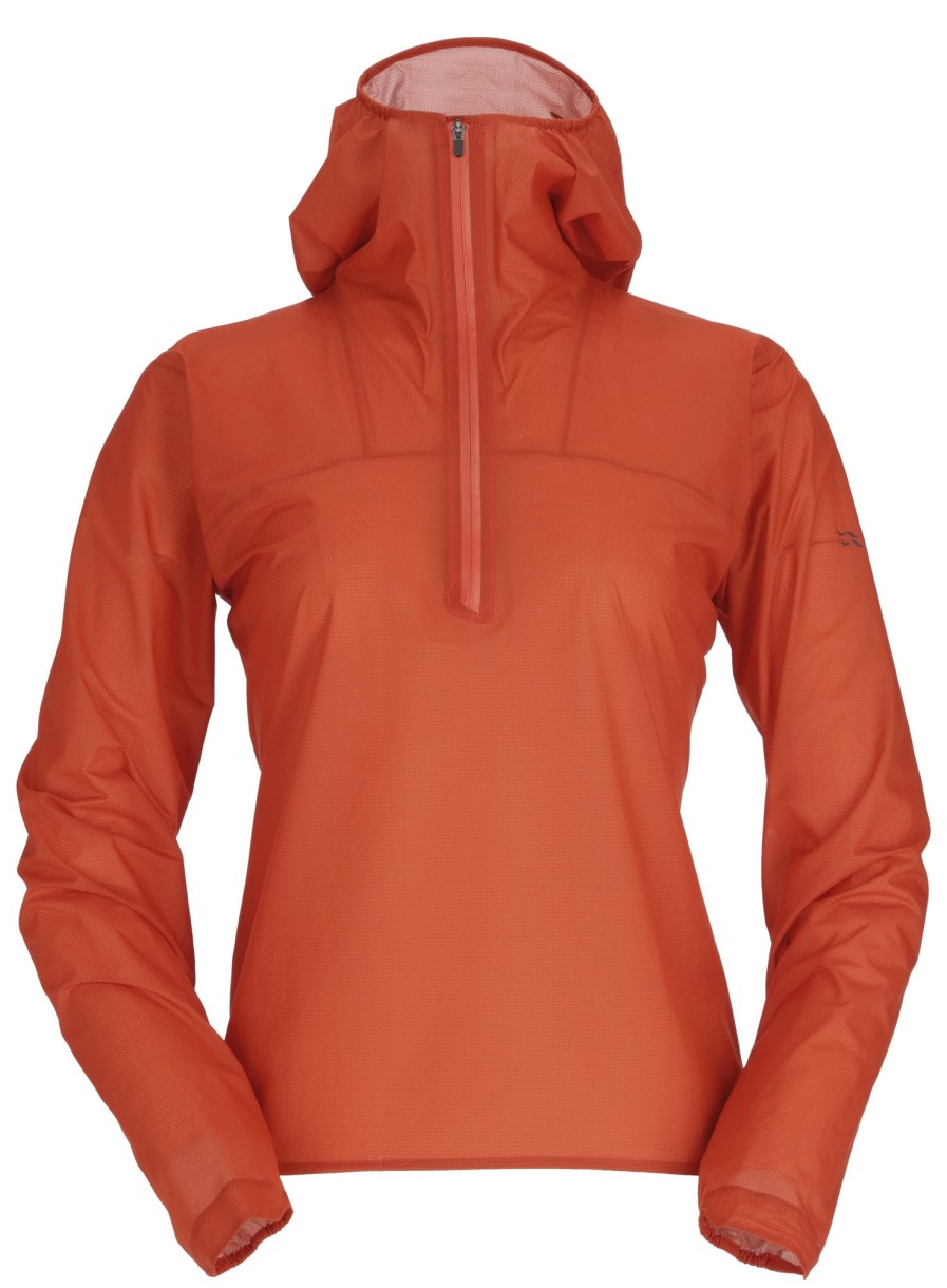 Clothing Rab Waterproof Jackets | Rab Womens Phantom Pull-On Jacket - Red Grapefruit Orange