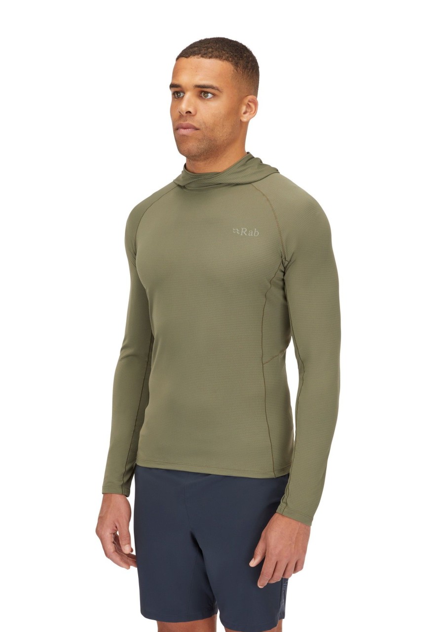 Clothing Rab T Shirts & Base Layers | Rab Mens Sonic Hoody - Light Khaki Green