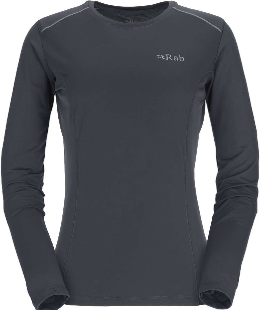 Clothing Rab T Shirts & Base Layers | Rab Womens Force Long Sleeved Tee - Beluga Grey