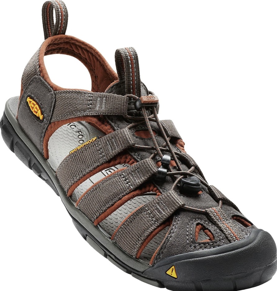 Footwear Keen Sandals | Keen Mens Clearwater Cnx Sandals - Raven-Tortoise Shell Grey