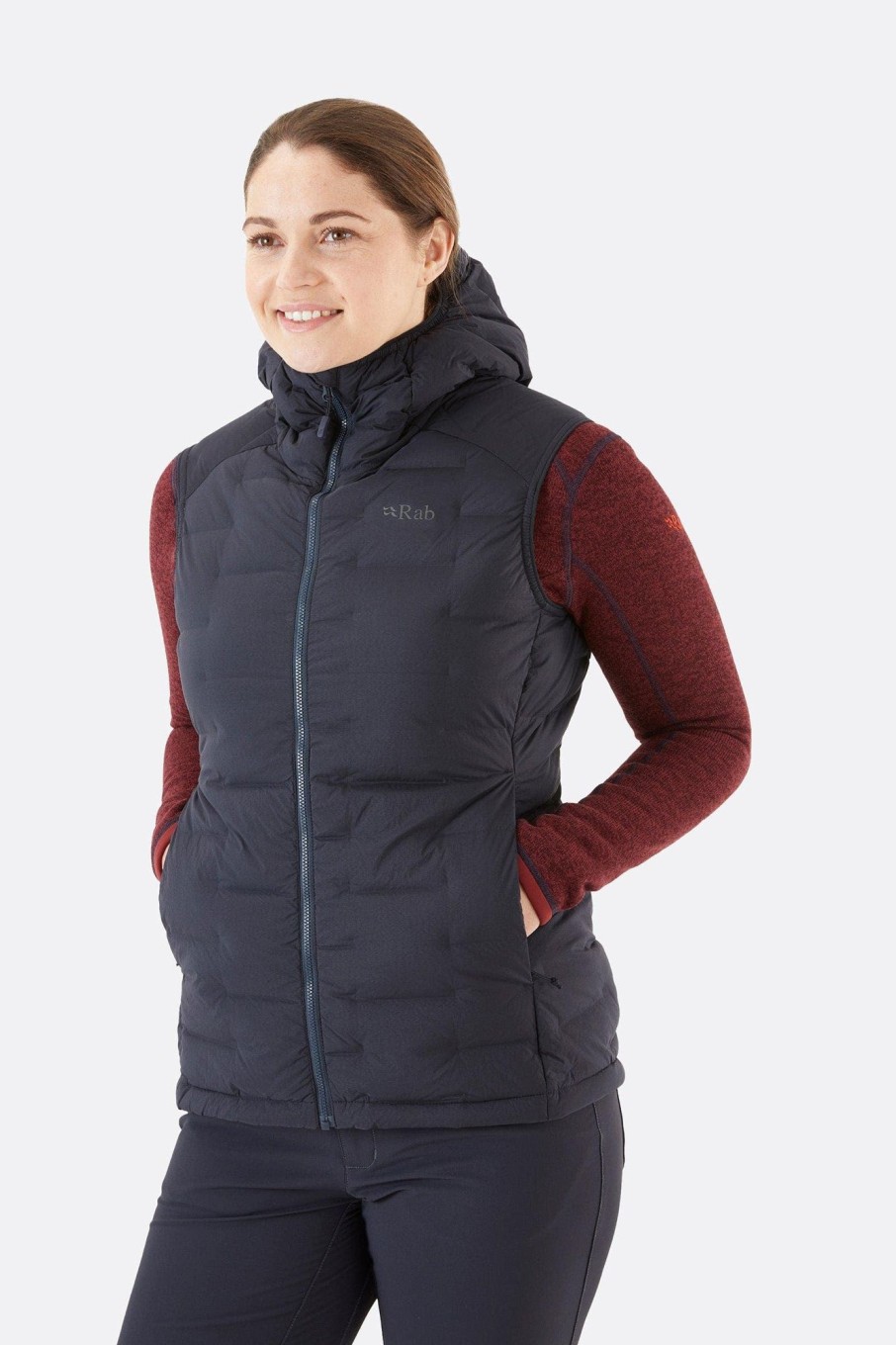 Clothing Rab Vests & Gilets | Rab Womens Cubit Stretch Down Vest - Ebony Black