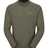 Clothing Rab T Shirts & Base Layers | Rab Mens Sonic Ls Zip - Light Khaki Green