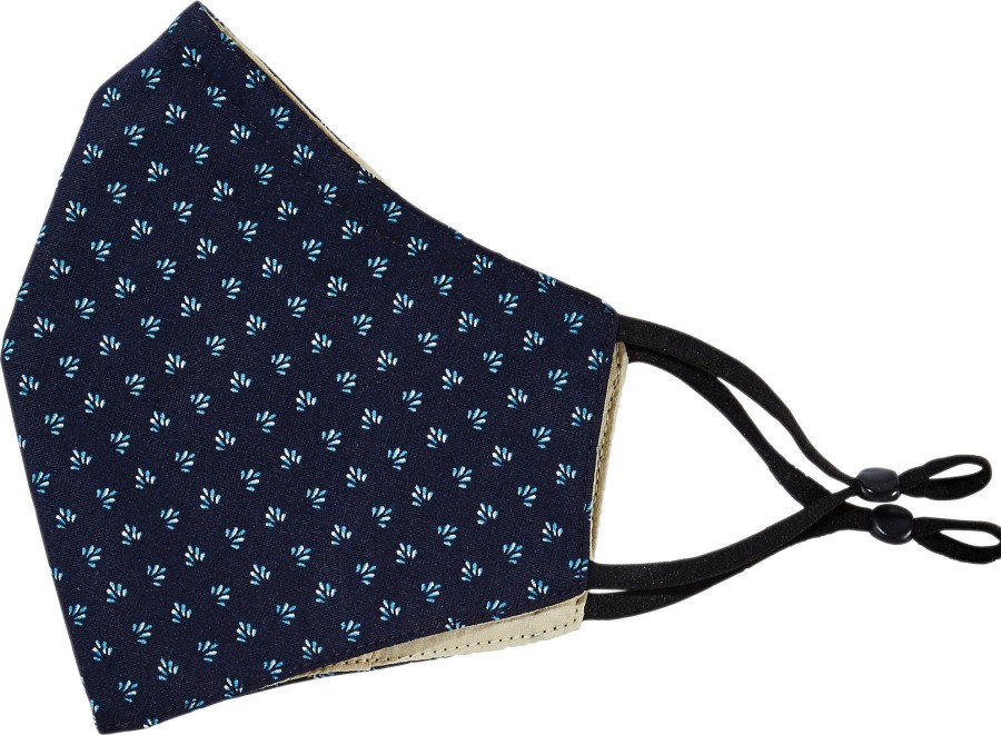 Clothing Tilley Face Masks | Tilley Cotton Face Mask - 2 Pack - Navy Print And Mid Blue