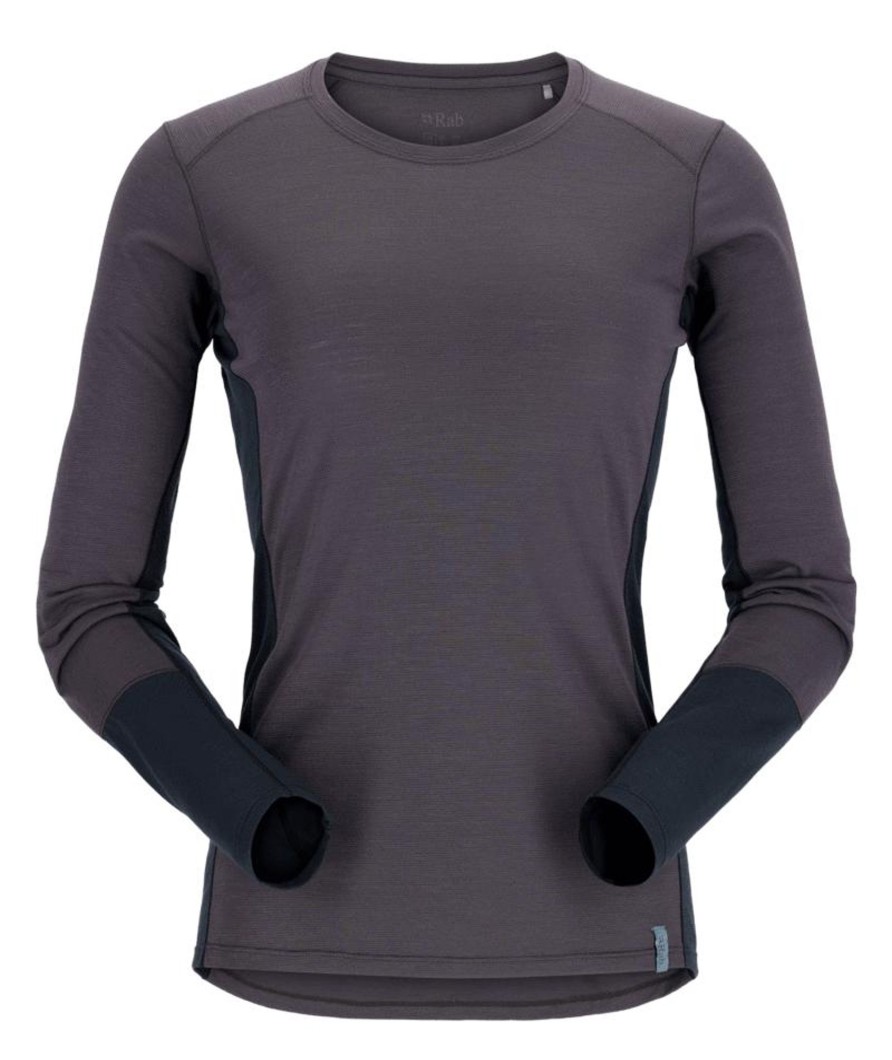 Clothing Rab T Shirts & Base Layers | Rab Womens Syncrino Base Ls Tee - Graphene Grey