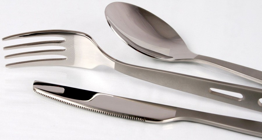 Camping Lifeventure Plates, Bowls, Cups & Utensils | Lifeventure Camping Cutlery Set Silver