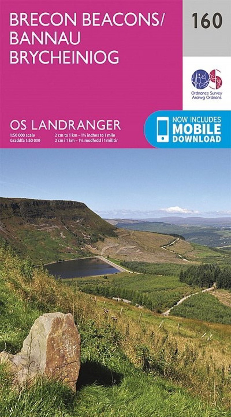 Equipment Ordnance Survey Maps And Books | Os Landranger Map 160 - Brecon Beacons Pink