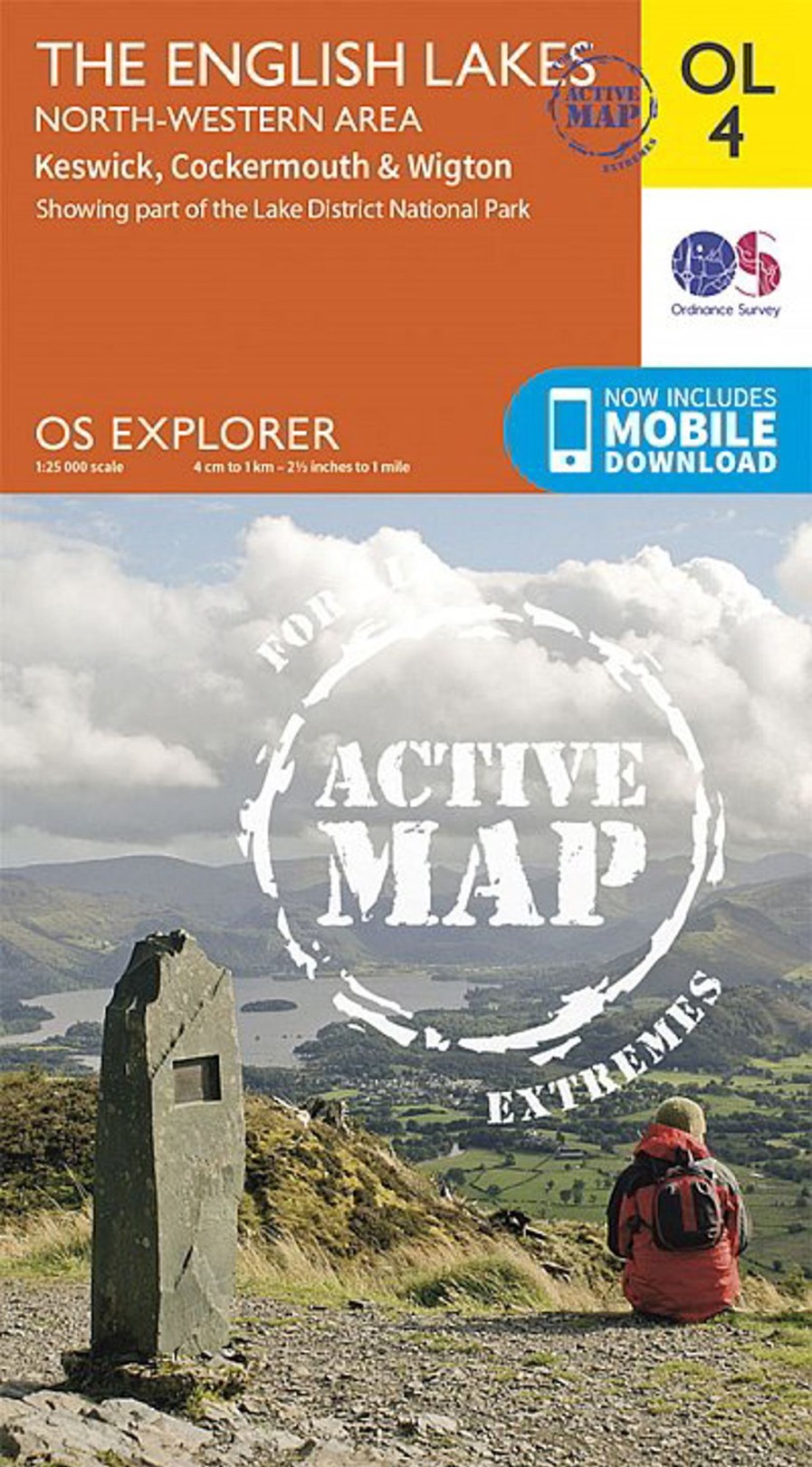 Equipment Ordnance Survey Maps And Books | Os Explorer - Active Map Ol4 - The English Lakes North Western Area Orange