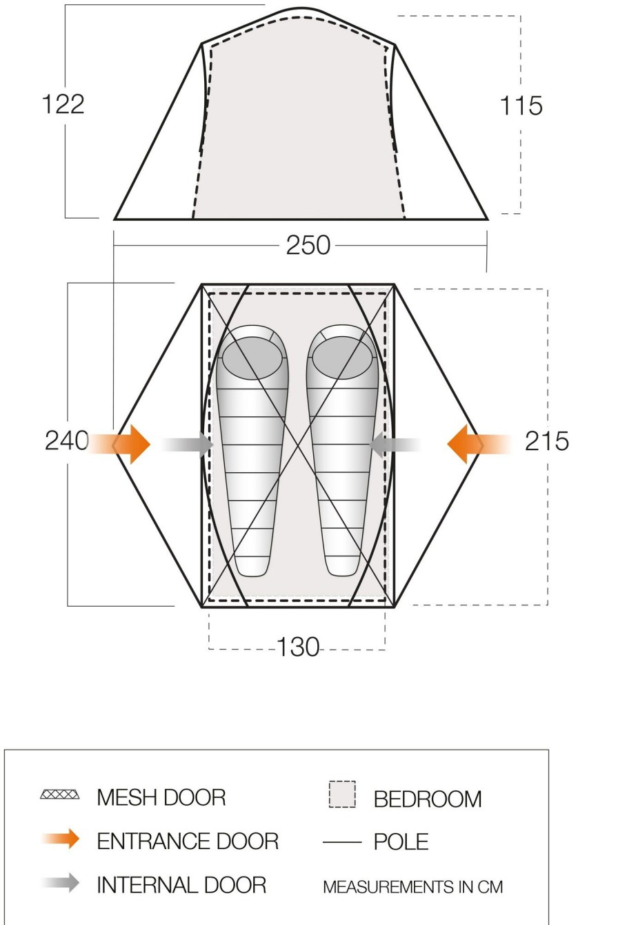 Camping Vango Backpacking & Lightweight Tents | Vango Tryfan 200 Tent Green