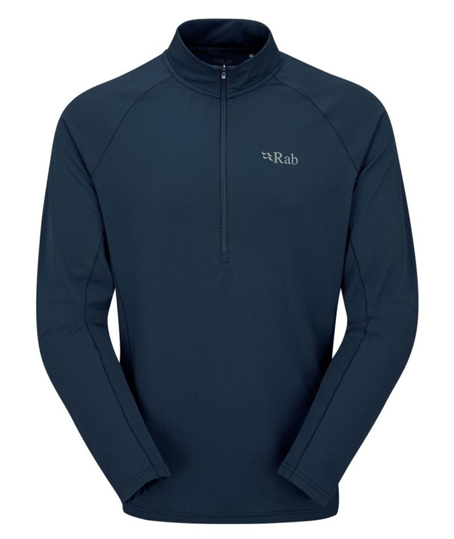 Clothing Rab T Shirts & Base Layers | Rab Mens Sonic Ls Zip - Tempest Blue