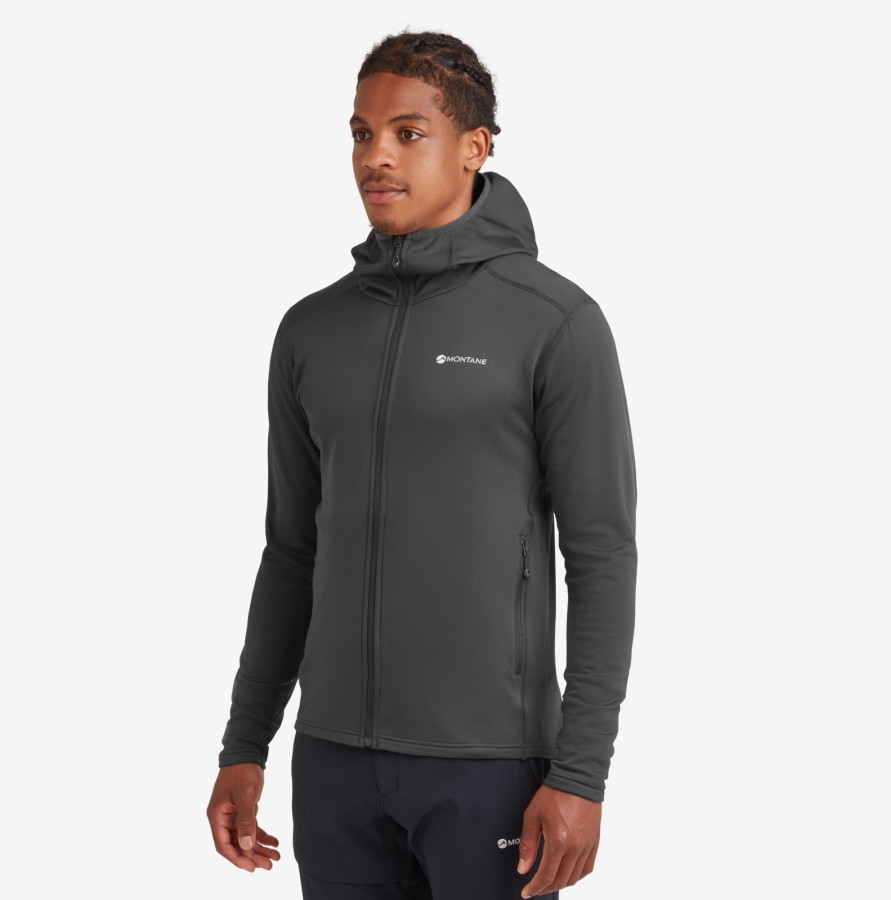 Clothing Montane Fleece & Mid Layer | Montane Mens Fury Lite Hoodie - Midnight Grey