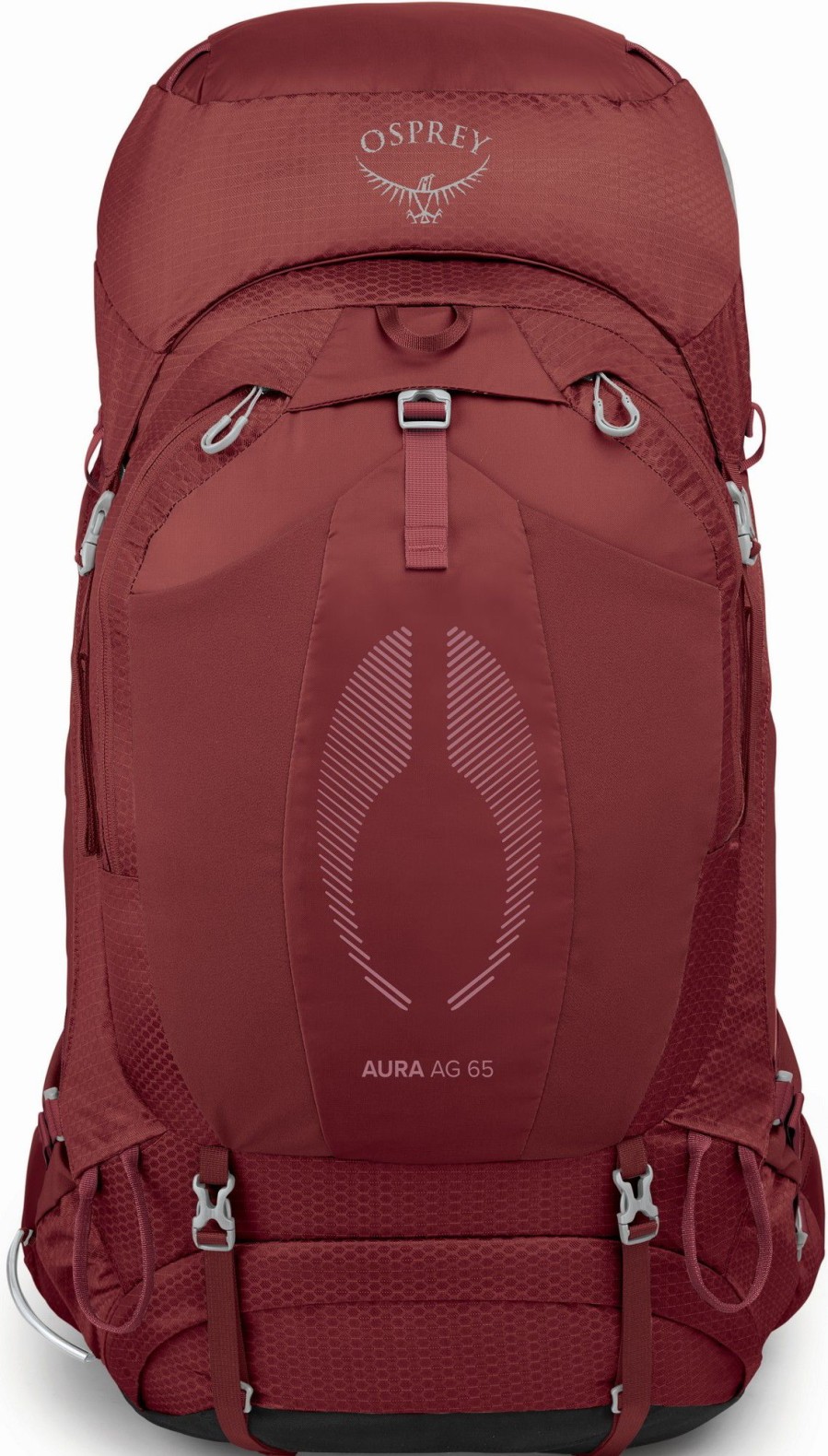 Rucksacks Osprey Backpacking Packs | Osprey Womens Aura Ag 65 Rucksack - Berry Sorbet Red