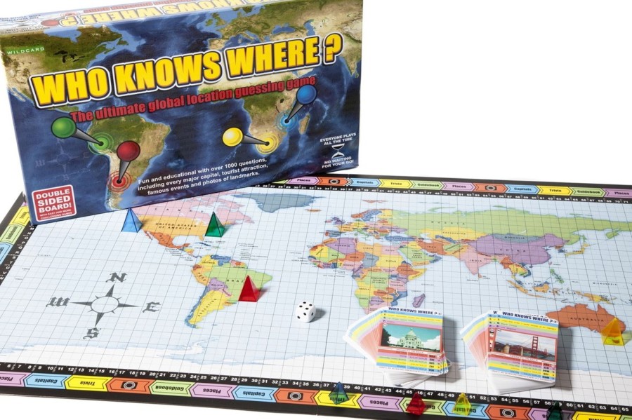 Equipment Wildcard Games Travel Accessories | Wildcard Games Who Knows Where Board Game Black