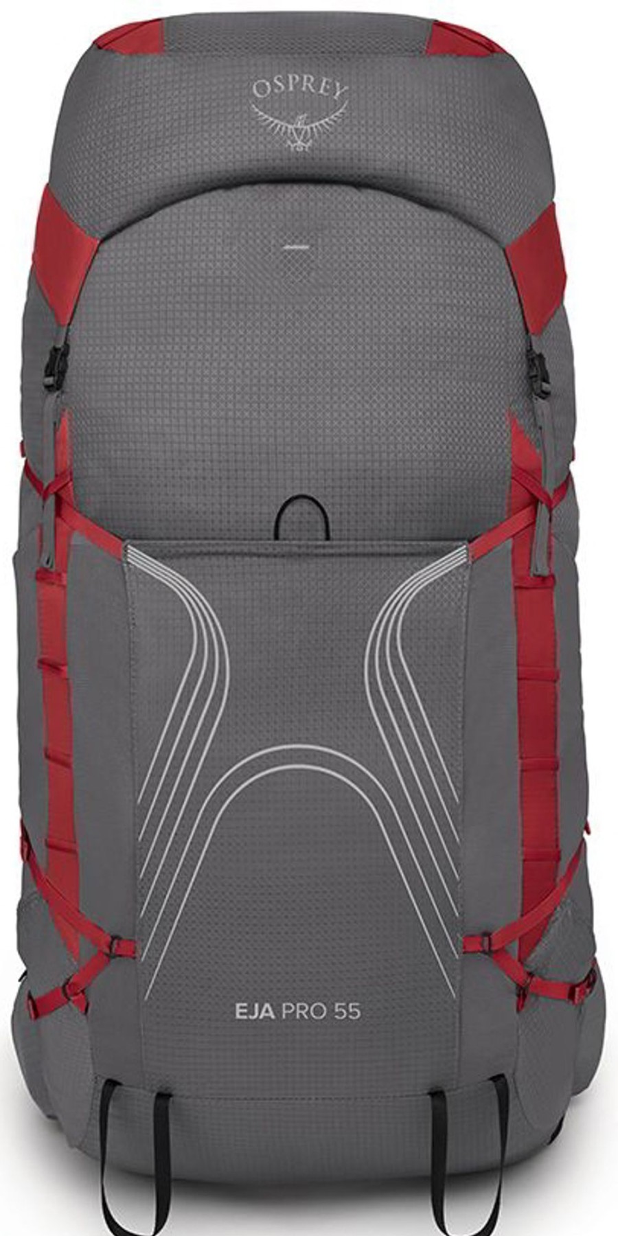 Rucksacks Osprey Backpacking Packs | Osprey Womens Eja Pro 55 Rucksack - Dale Poinsettia Red Grey