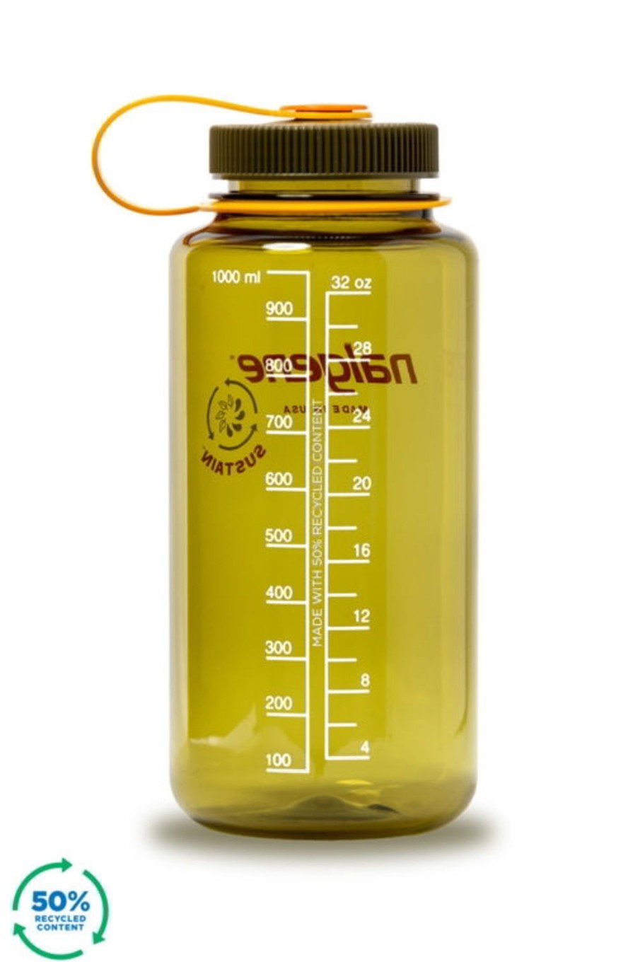 Equipment Nalgene Water Bottles | Nalgene Tritan Sustain Wide Mouth Bottle - 1L - Olive Brown