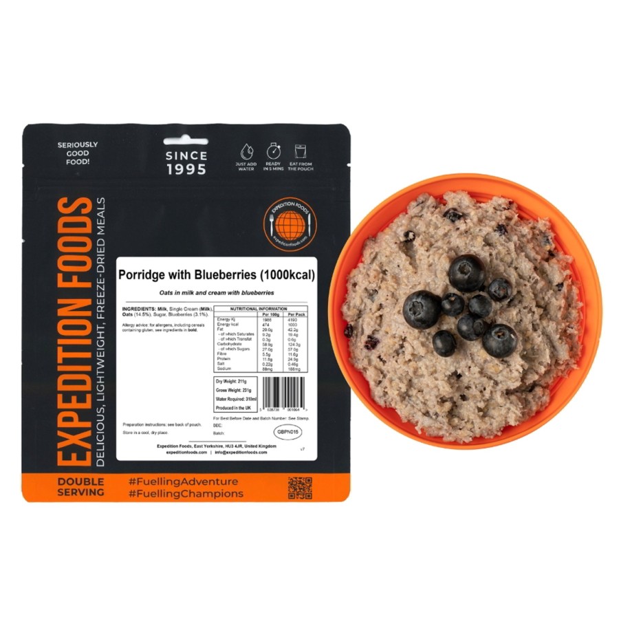 Equipment Expedition Foods Breakfast | Expedition Foods Porridge With Blueberries - 1000Kcal Black