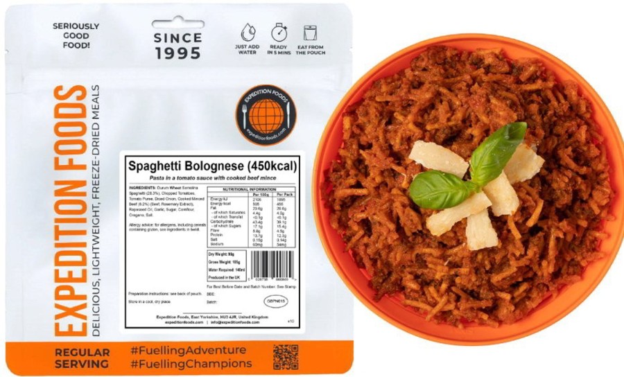 Equipment Expedition Foods Lunch/ Dinner | Expedition Foods Spaghetti Bolognese - 450Kcal White