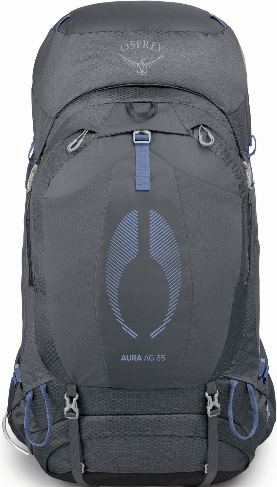 Rucksacks Osprey Backpacking Packs | Osprey Womens Aura Ag 65 Rucksack - Tungsten Grey