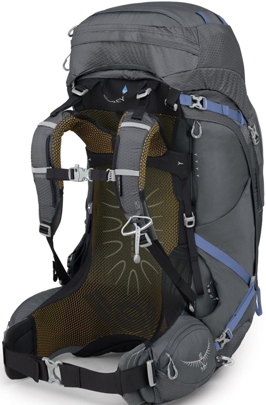 Rucksacks Osprey Backpacking Packs | Osprey Womens Aura Ag 65 Rucksack - Tungsten Grey