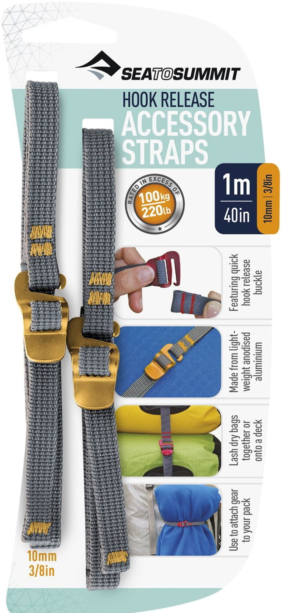 Rucksacks Sea To Summit Buckles & Straps | Sea To Summit Hook Release Accessory Straps - 10Mm X 1M Gold