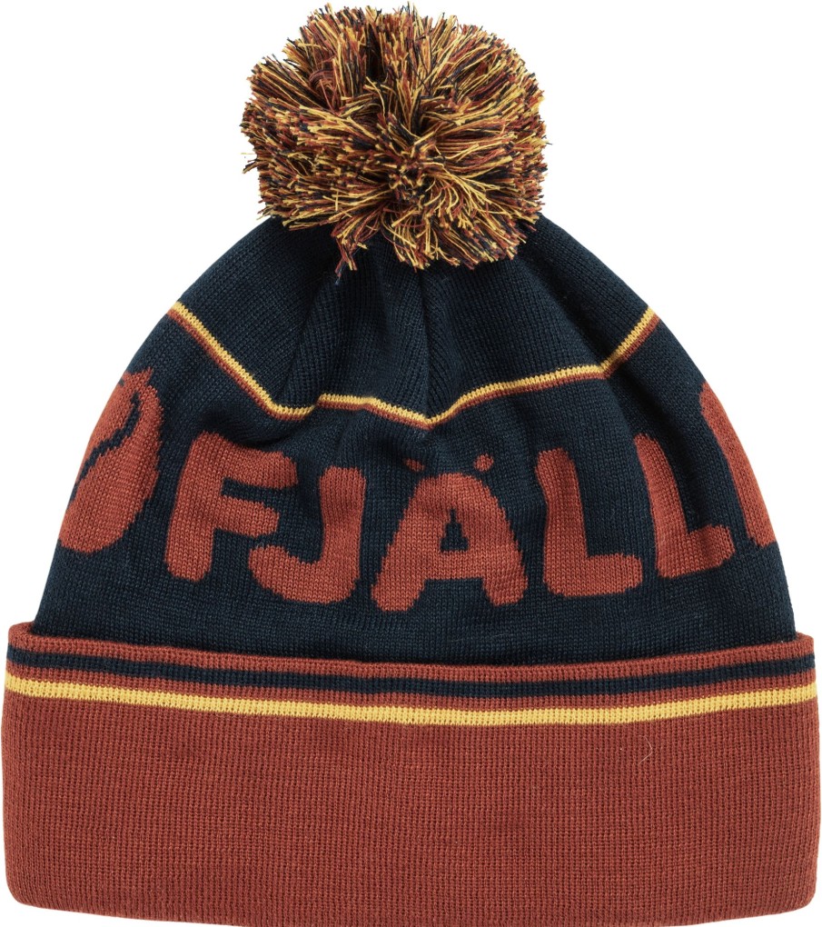 Clothing Fjallraven Hats | Fjallraven Pom Hat - Autumn Leaf-Dark Navy Brown