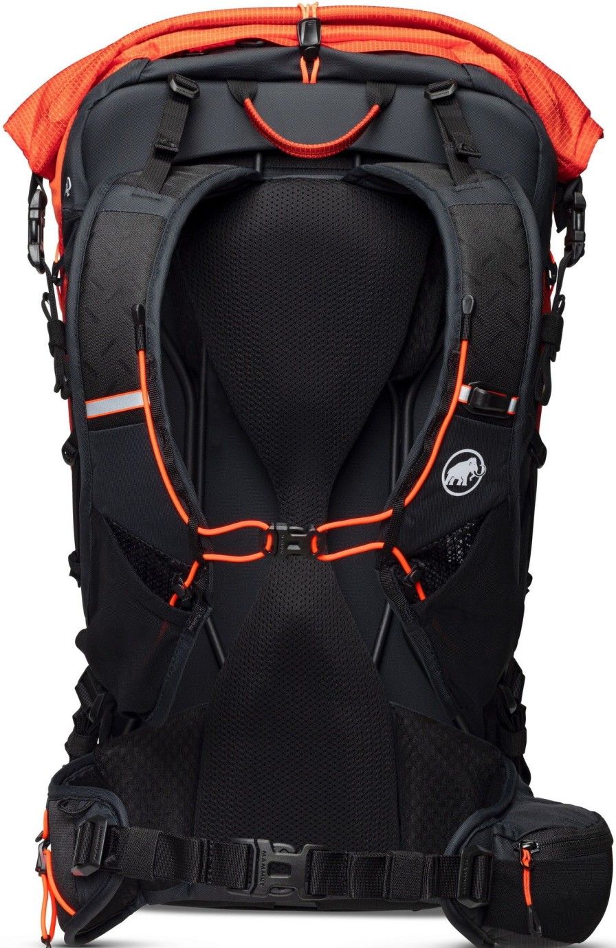 Rucksacks Mammut Day Packs | Mammut Ducan Spine 28-35 Rucksack - Hot Black Red