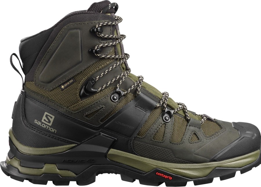 Footwear Salomon Walking Boots | Salomon Mens Quest 4 Gtx Boots - Olive Night-Peat-Safari Green