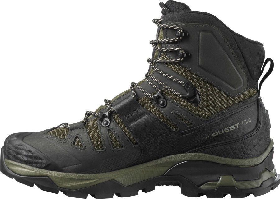 Footwear Salomon Walking Boots | Salomon Mens Quest 4 Gtx Boots - Olive Night-Peat-Safari Green