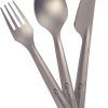 Camping Lifeventure Plates, Bowls, Cups & Utensils | Lifeventure Superlight Titanium Cutlery Set Silver