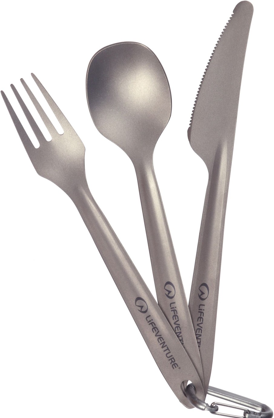 Camping Lifeventure Plates, Bowls, Cups & Utensils | Lifeventure Superlight Titanium Cutlery Set Silver