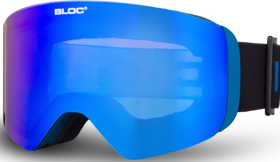 Clothing Bloc Eyewear Eyewear | Bloc Thirty-Five Goggle - New Matt Blue-Brown Blue Mirror Black