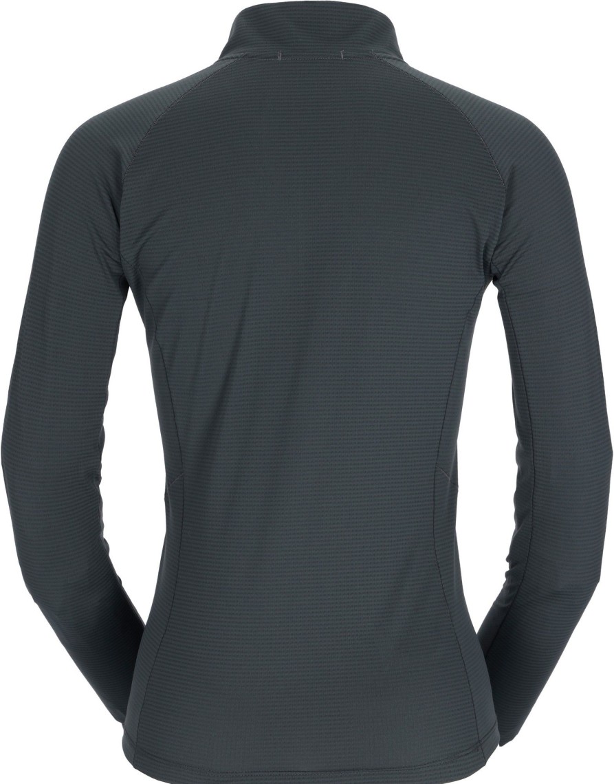 Clothing Rab T Shirts & Base Layers | Rab Womens Sonic Long Sleeved Zip-T - Beluga Grey