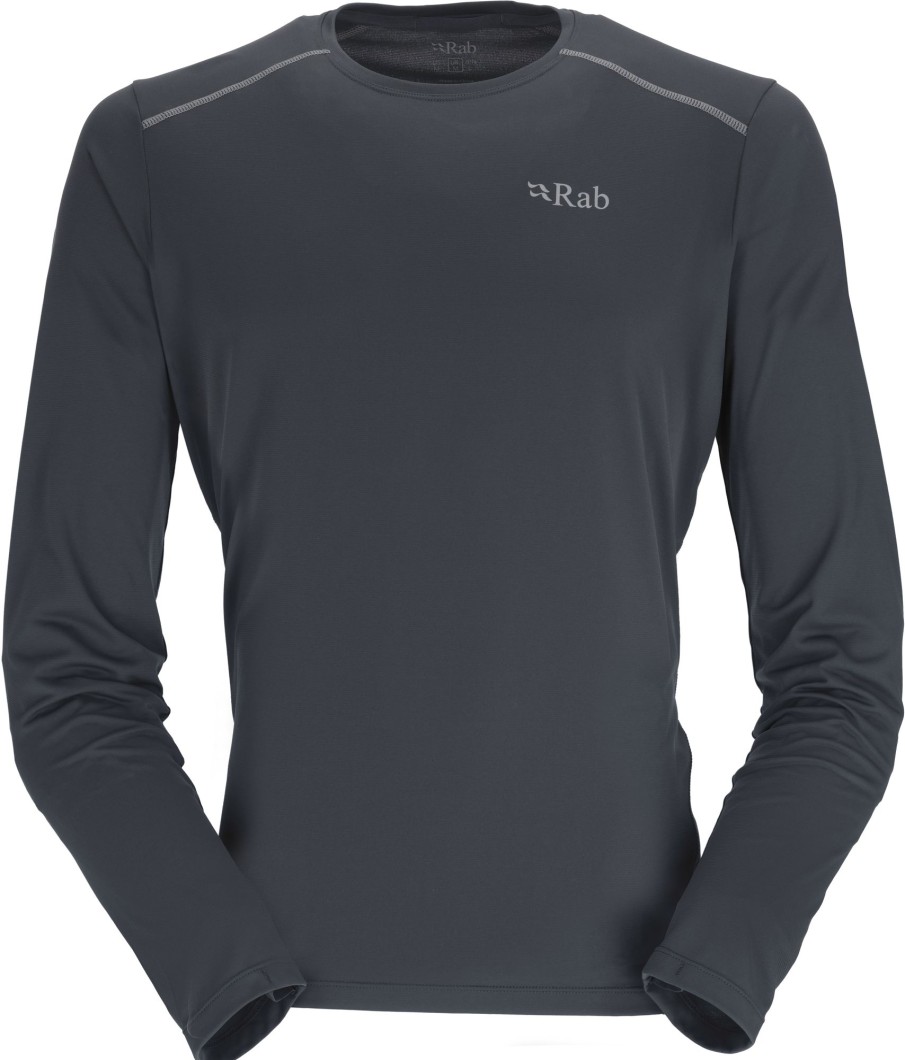 Clothing Rab T Shirts & Base Layers | Rab Mens Force Long Sleeved Tee - Beluga Grey