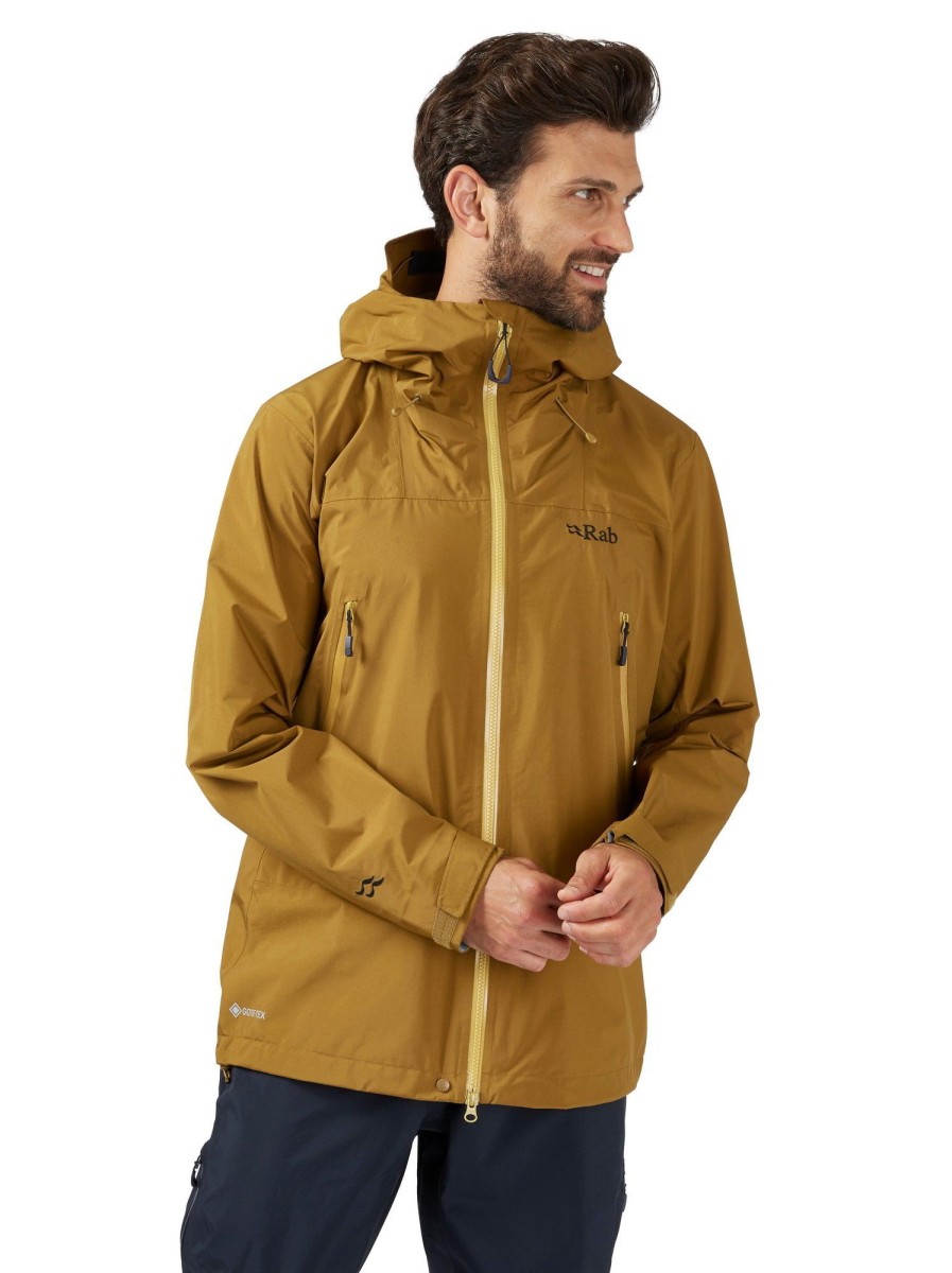 Clothing Rab Waterproof Jackets | Rab Mens Kangri Paclite Plus Jacket - Footprint Yellow