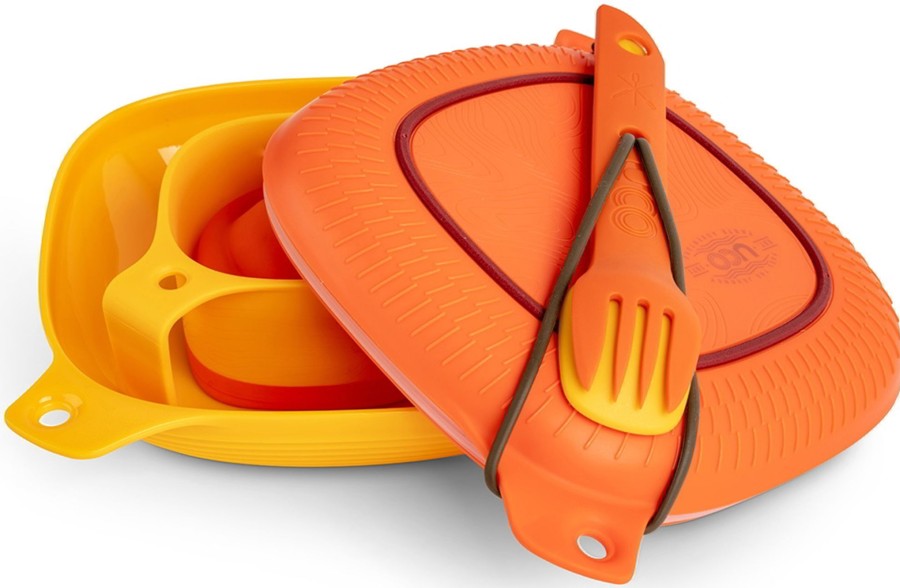 Camping UCO Plates, Bowls, Cups & Utensils | Uco 6 Piece Mess Kit - Sunrise Orange