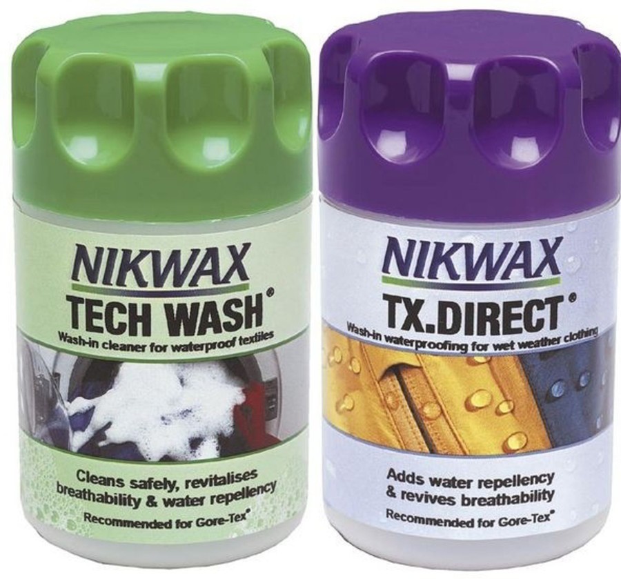 Clothing Nikwax Clothing Cleaning & Proofing | Nikwax Tech Wash And Tx.Direct Wash-In Twin Pack - 150Ml Clear