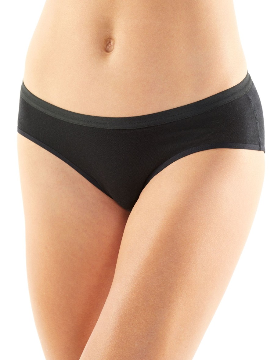 Clothing Icebreaker Underwear | Icebreaker Womens Siren Hipkini Briefs Black