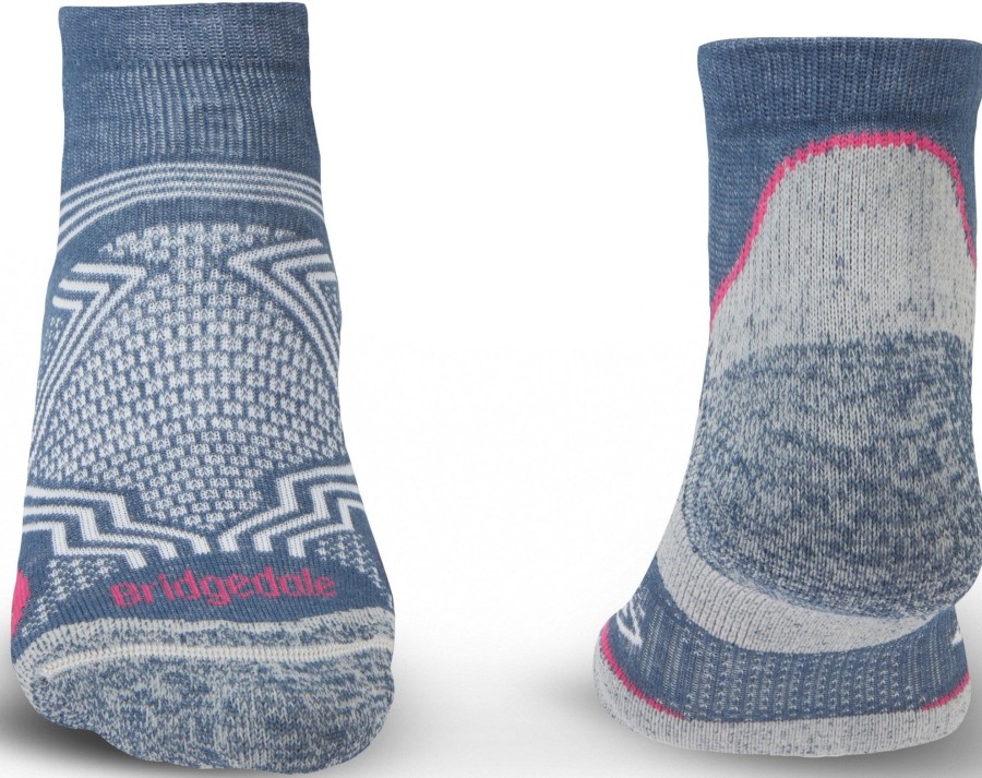 Clothing Bridgedale Socks | Bridgedale Womens Hike Ultralight T2 Coolmax Performance Low Socks - Dark Denim Blue