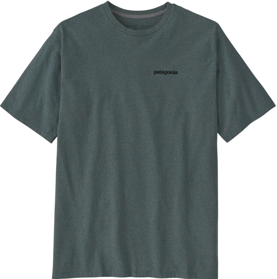 Clothing Patagonia T Shirts & Base Layers | Patagonia Mens Short Sleeved P-6 Logo Responsibili-Tee - Nouveau Green