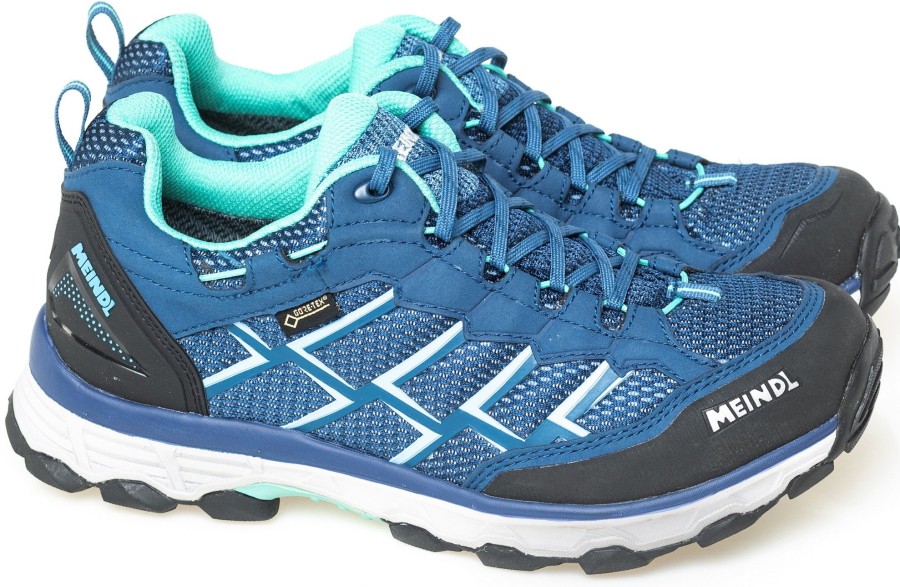 Footwear Meindl Walking Shoes | Meindl Womens Activo Gtx Shoes - Jeans-Mint Blue