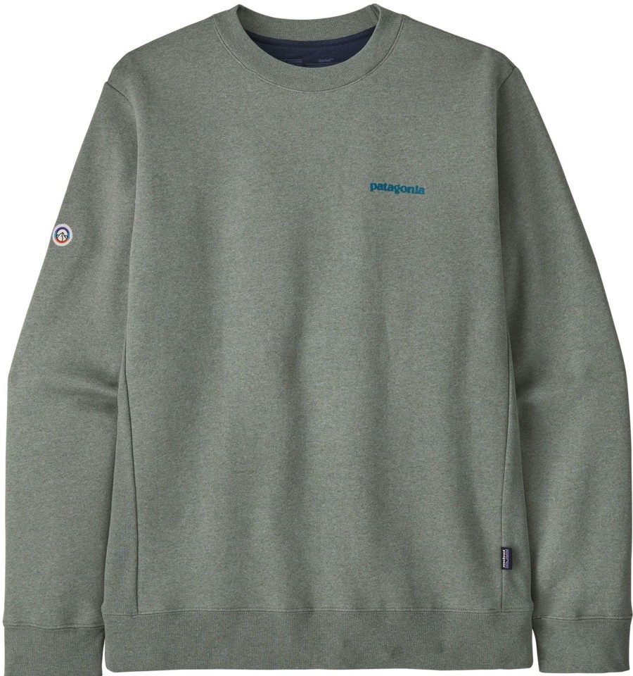 Clothing Patagonia Fleece & Mid Layer | Patagonia Unisex Fitz Roy Icon Uprisal Crew Sweatshirt - Sleet Green