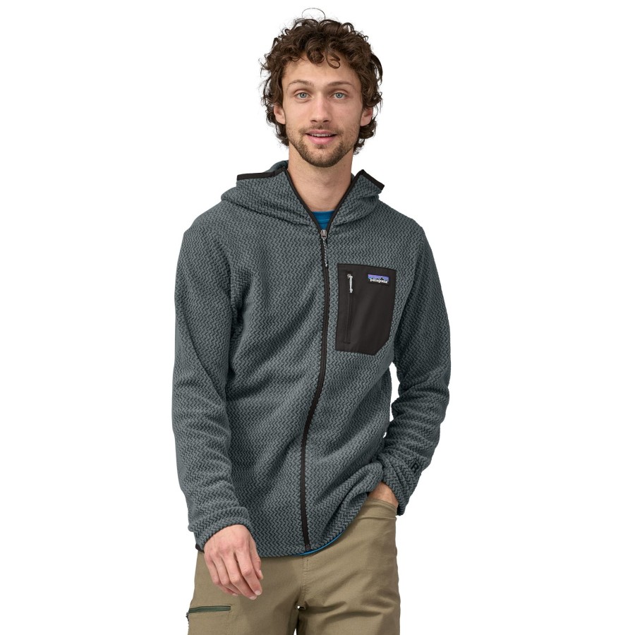 Clothing Patagonia Fleece & Mid Layer | Patagonia Mens R1 Air Full-Zip Hoody - Nouveau Green Grey