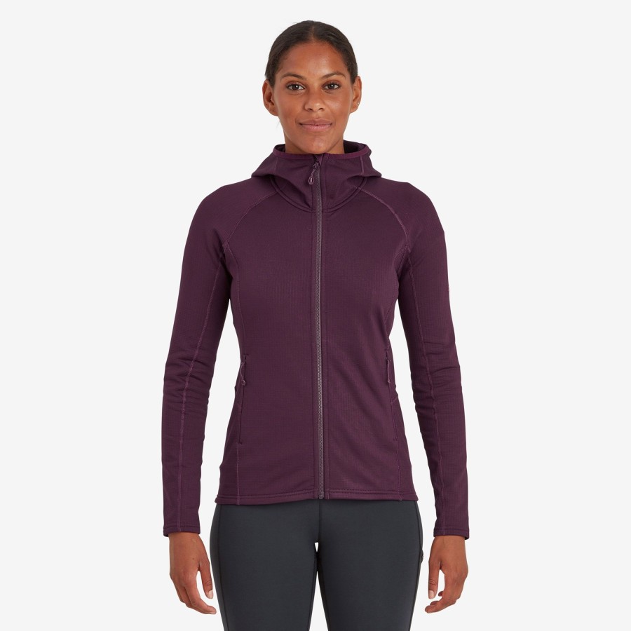 Clothing Montane Fleece & Mid Layer | Montane Womens Protium Hoodie - Saskatoon Berry Purple