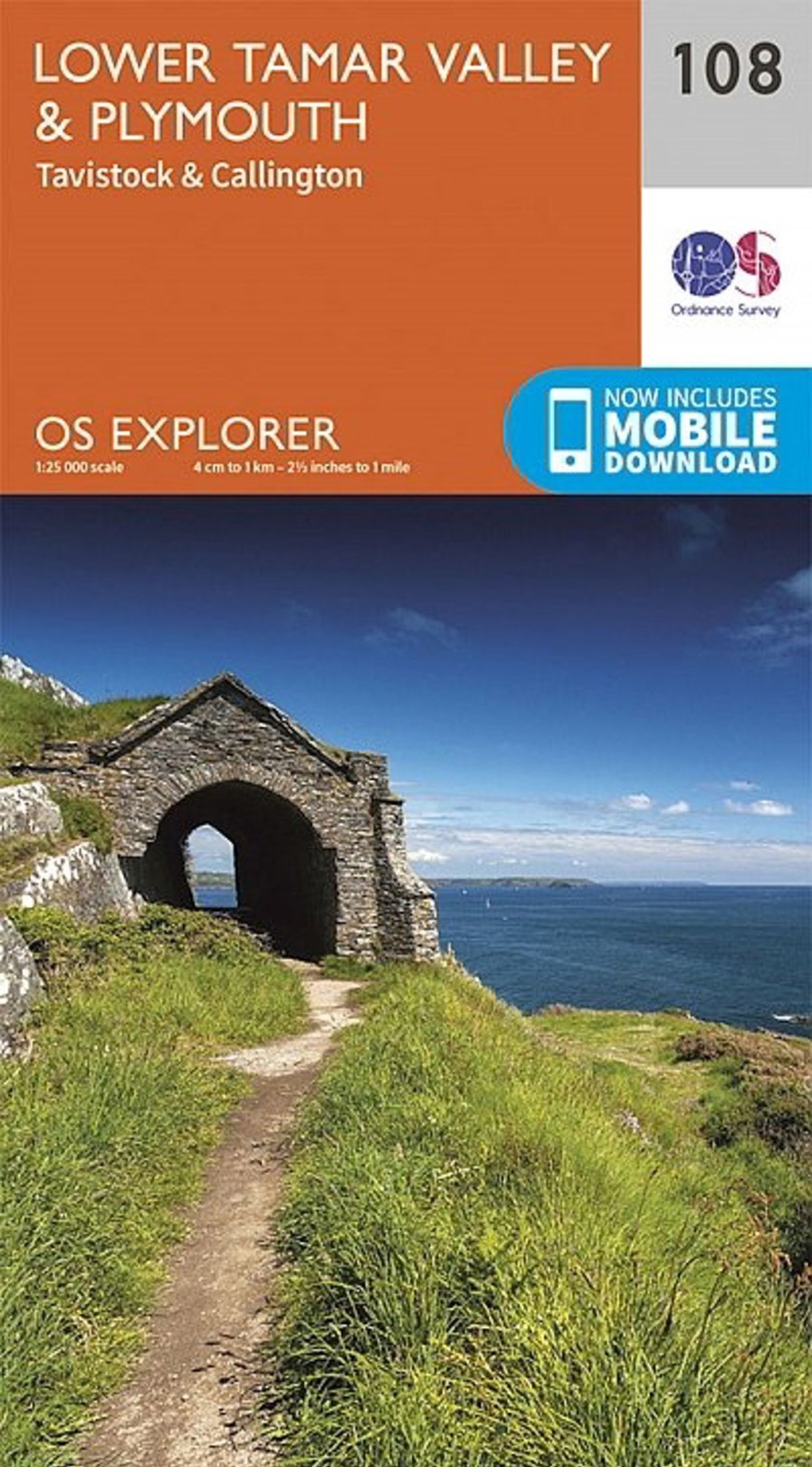 Equipment Ordnance Survey Maps And Books | Os Explorer Map 108 - Lower Tamar Valley And Plymouth Orange