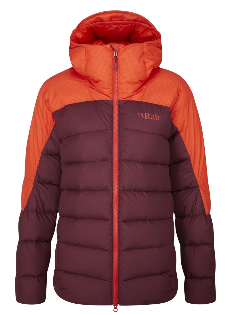 Clothing Rab Insulated Jackets | Rab Womens Infinity Alpine Jacket - Red Grapefruit-Deep Heather Purple