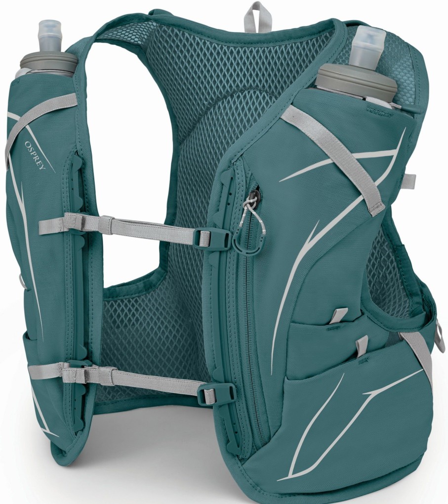 Rucksacks Osprey Fast & Light Rucksacks And Vests | Osprey Womens Dyna 6 With Flasks - Cascade Silver Lining Blue