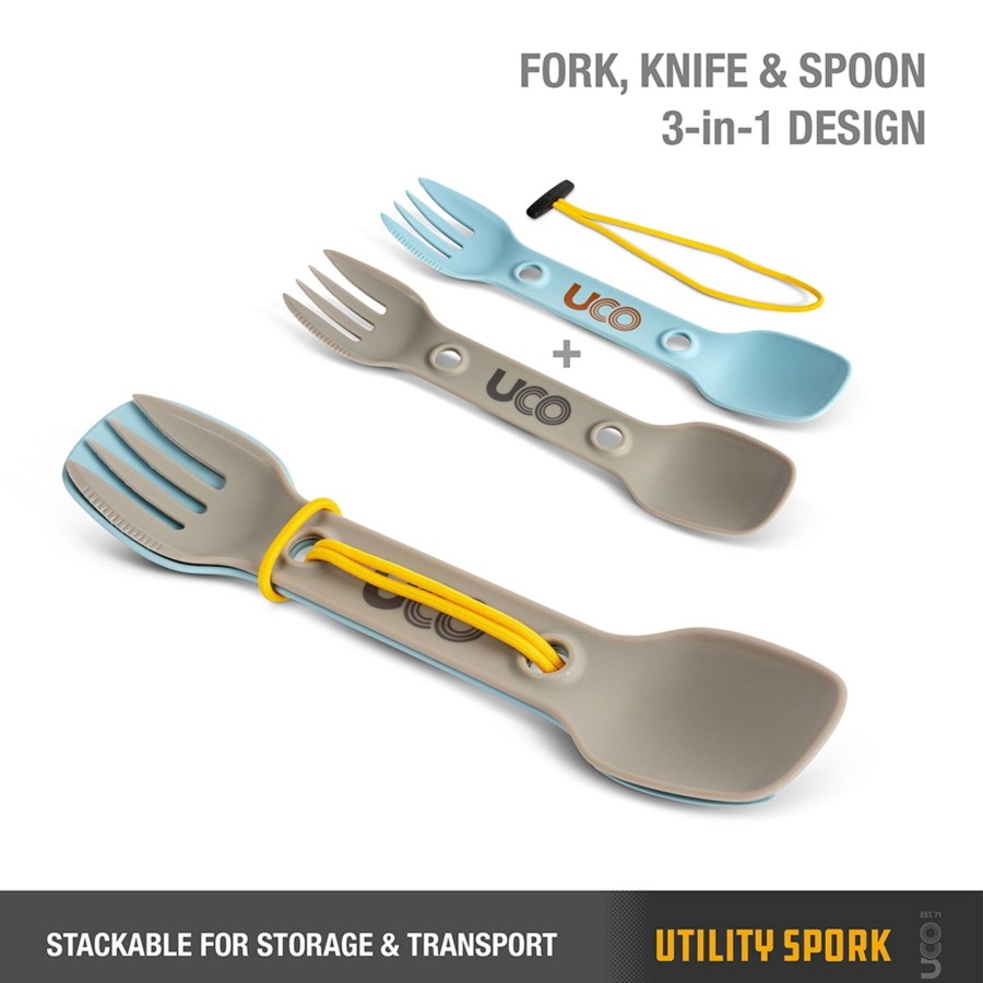 Camping UCO Plates, Bowls, Cups & Utensils | Uco Utility Spork 2Pk - Stone-Sand Grey