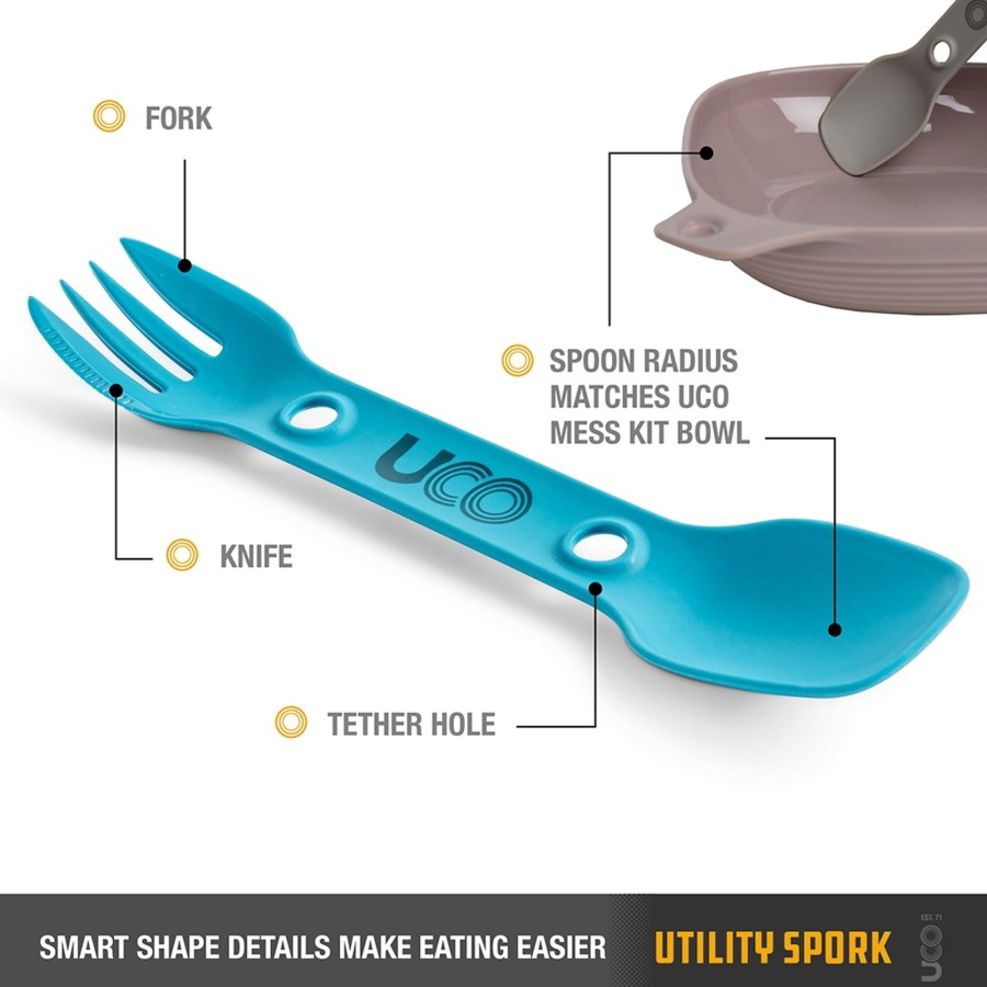 Camping UCO Plates, Bowls, Cups & Utensils | Uco Utility Spork 2Pk - Stone-Sand Grey